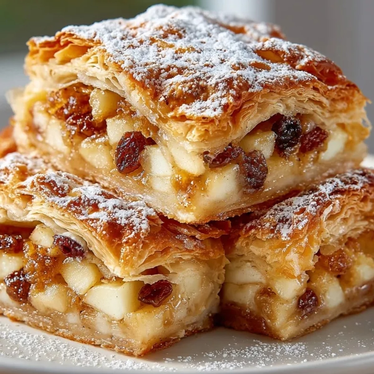Hauchdünnes Blätterteiggebäck mit süßen, duftenden Äpfeln, ein schnelles Apfelstrudel-Rezept zum Genießen.
