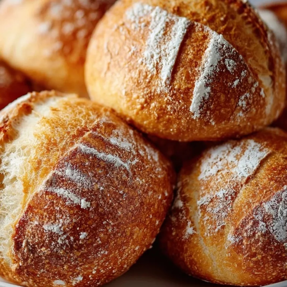 Knusprige hausgemachte deutsche Brötchen im Ofen, goldbraun und bereit zum Genießen.