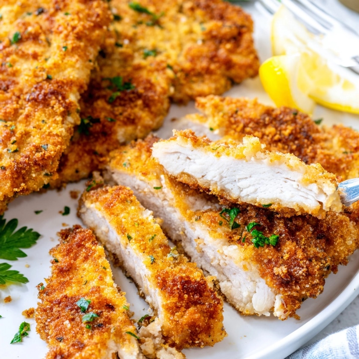 Selbstgemachte Chicken Schnitzel Tenders: au&szlig;en kross, innen zart, perfekt f&uuml;r Kinder!