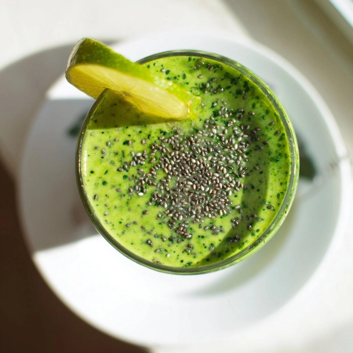 Mixen Sie sich mit diesem Spirulina- und Aloe Vera Grün Detox Smoothie einen cremigen, gesunden Start in den Tag.