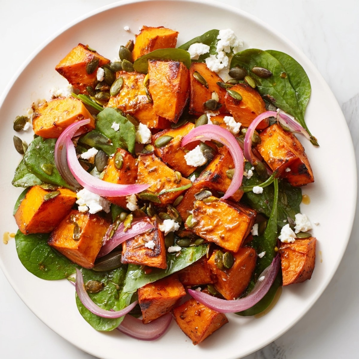Imagine the aroma of maple-glazed sweet potatoes in this tasty Warm Roasted Sweet Potato Salad.