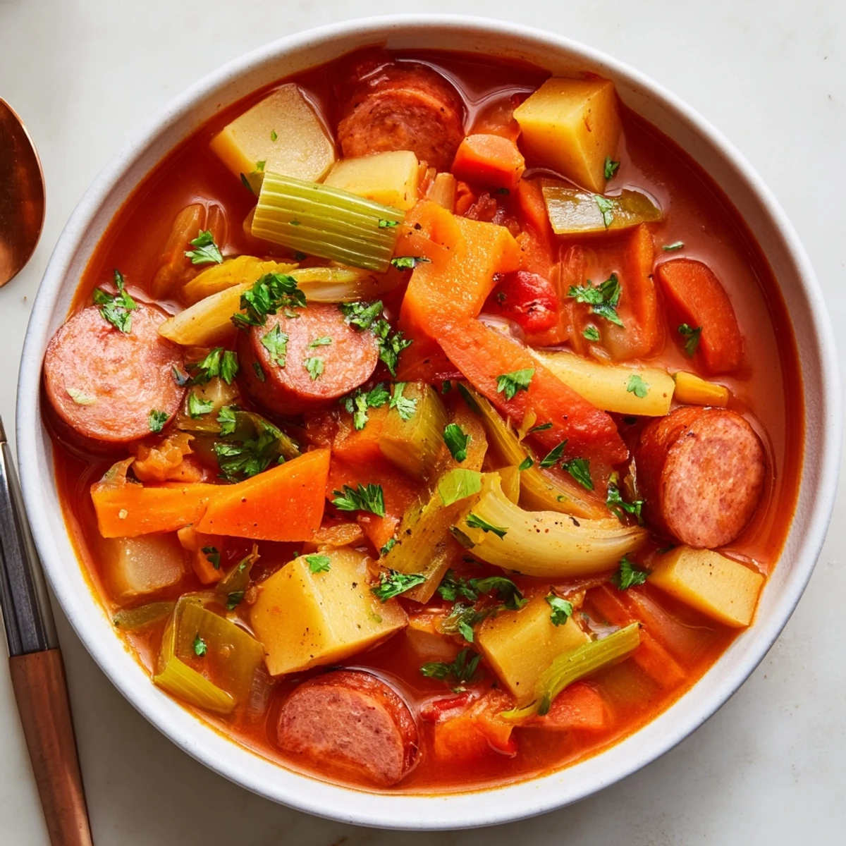 Smoked Sausage Stew Wurzelgemuese