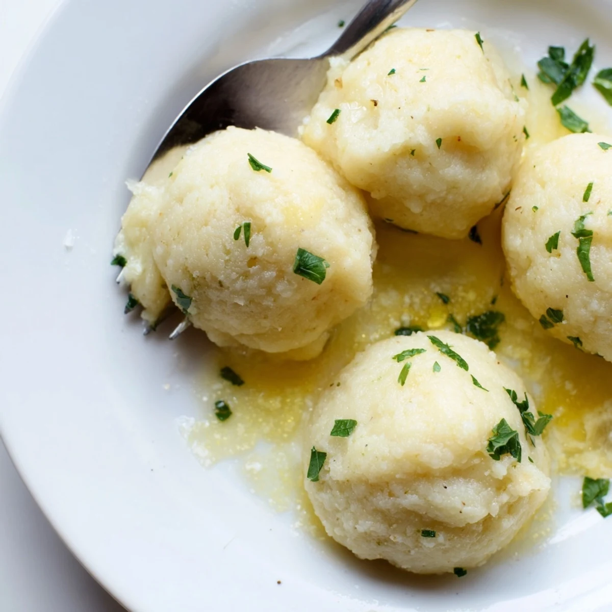 Klassische, luftige Kartoffelknödel, perfekt mit Gravy oder geröstetem Fleisch serviert.
