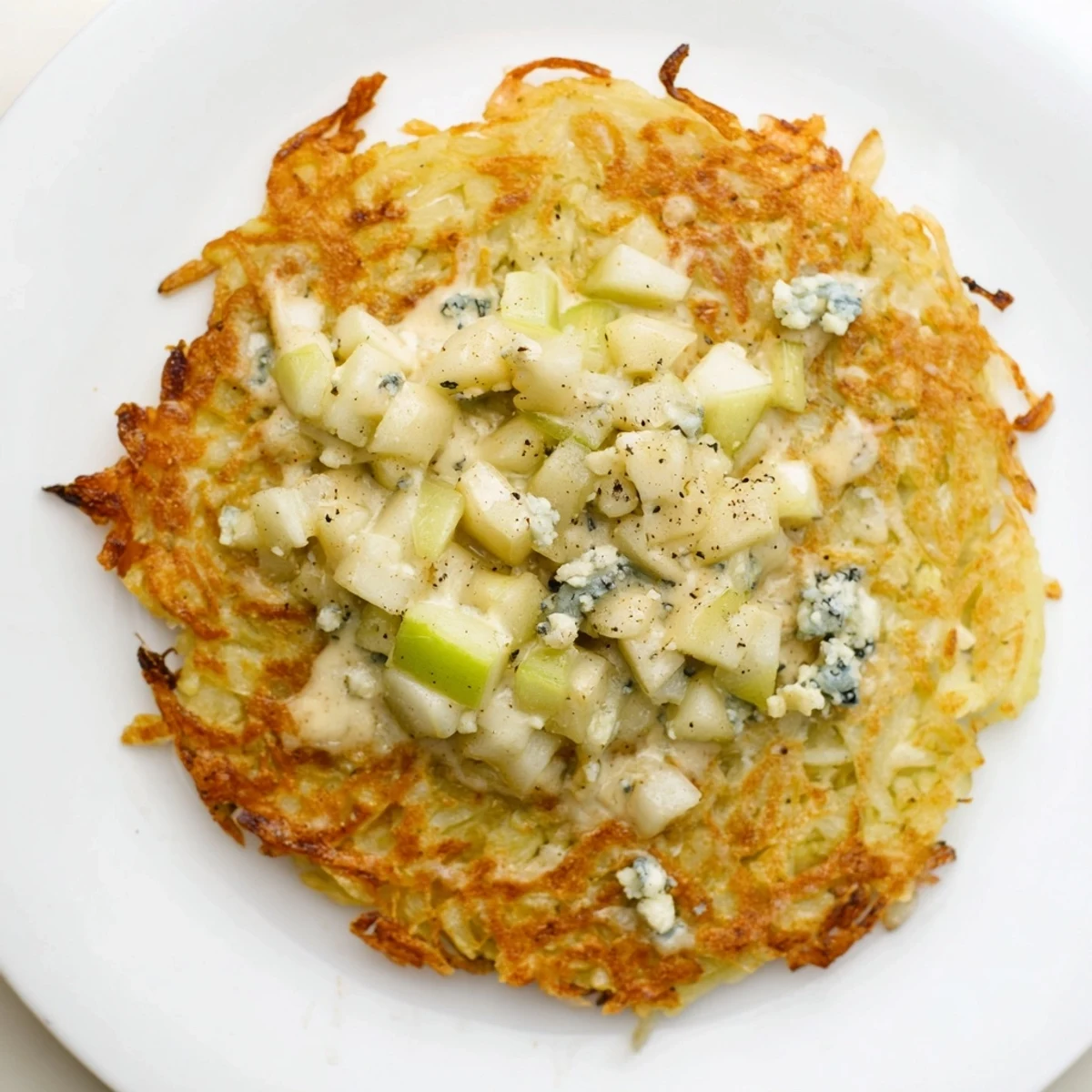 Kartoffelpuffer mit Gorgonzola-Apfel