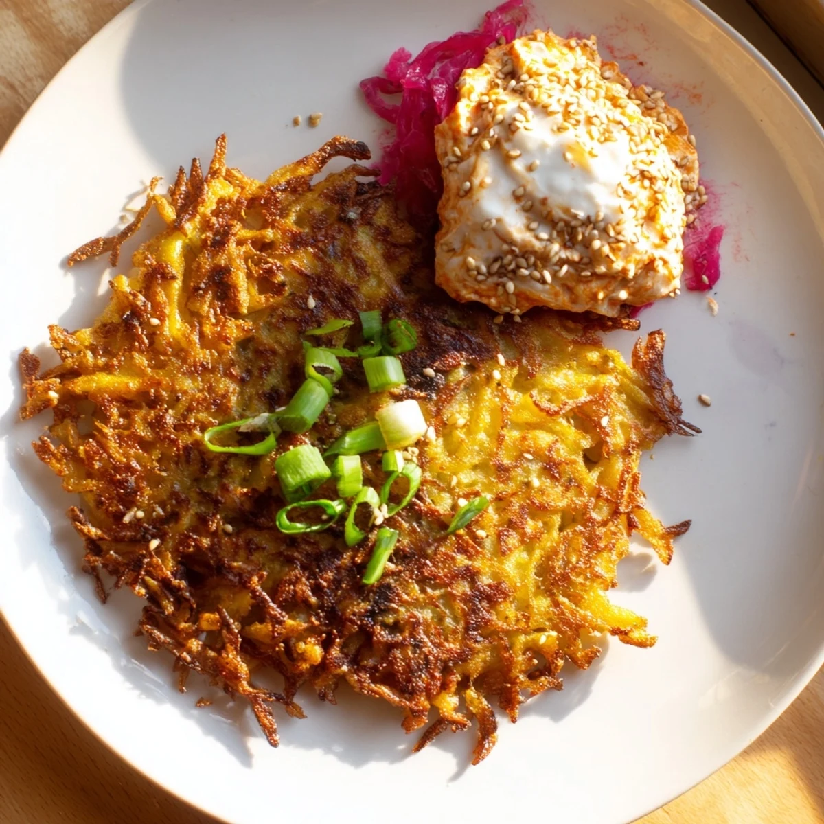 Kartoffelpuffer mit Kimchi Dip