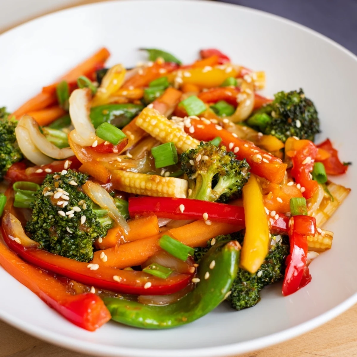 Bunte Gemüsepfanne mit Gefrorenem