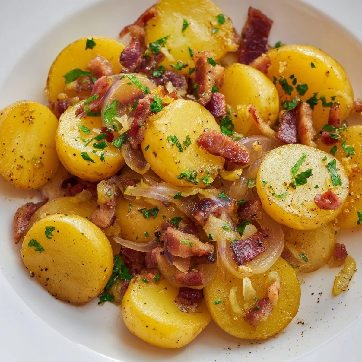 Knusprige Bratkartoffeln mit Speck
