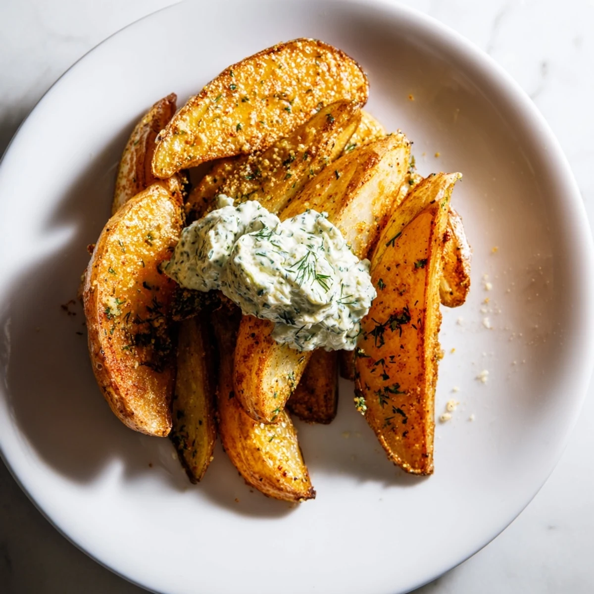 Knusprige Ofen Kartoffeln Quark