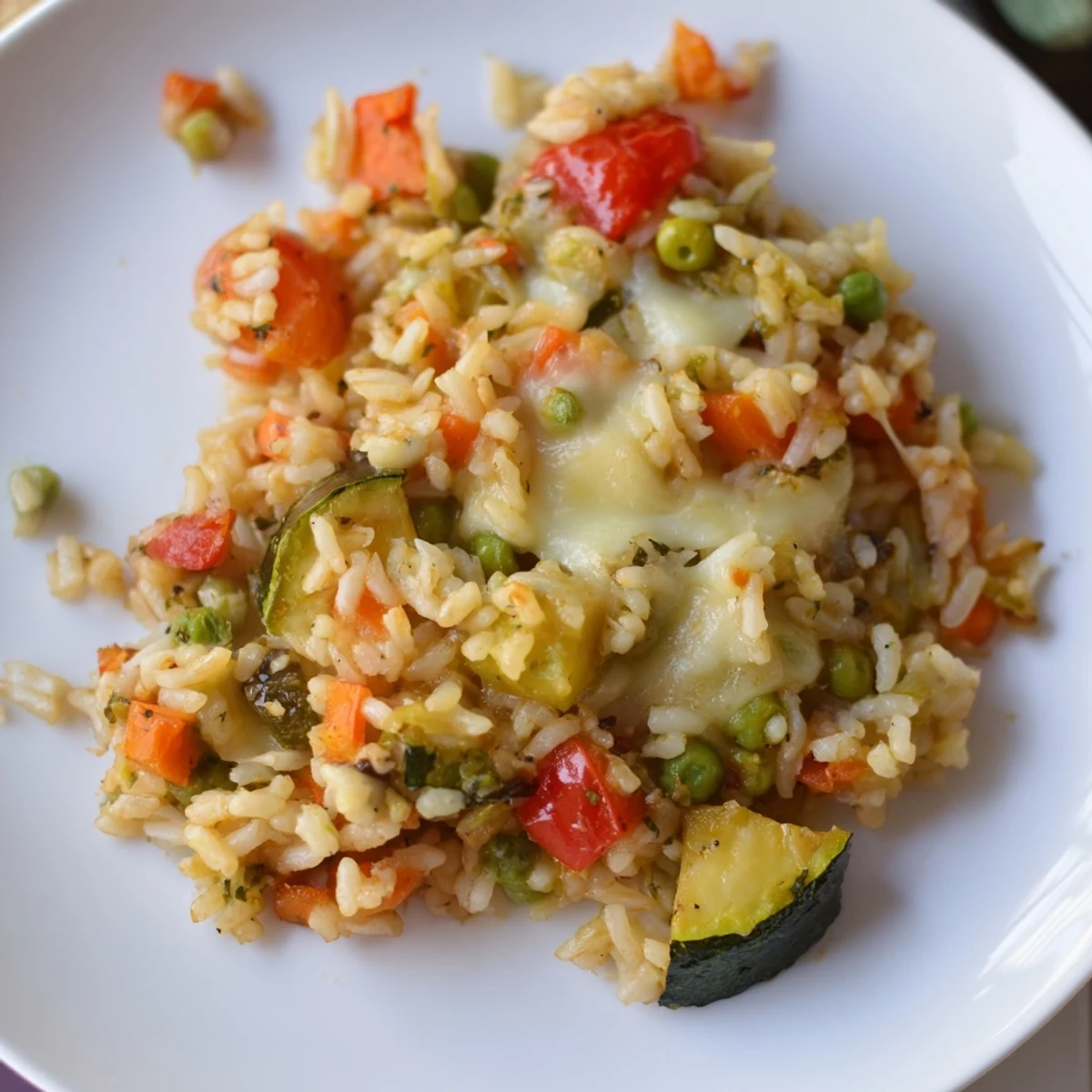 Ofen Reis Gemüse Käse