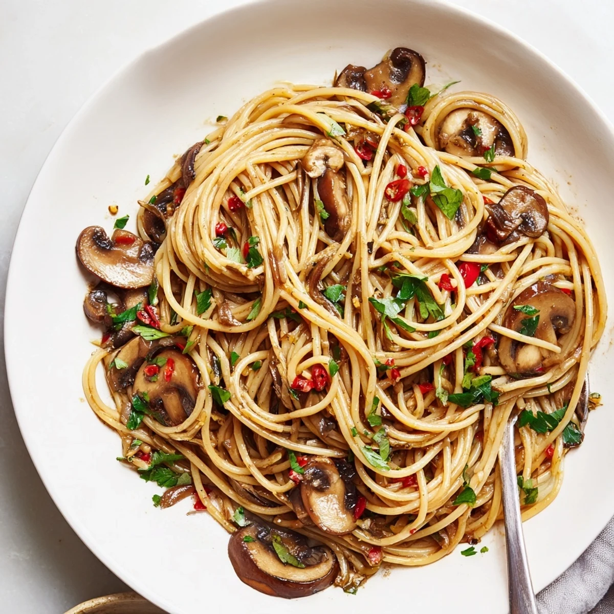 Pasta Aglio Olio Pilze