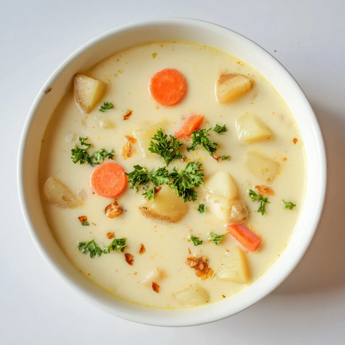 Cremige Knoblauch Kartoffel Suppe
