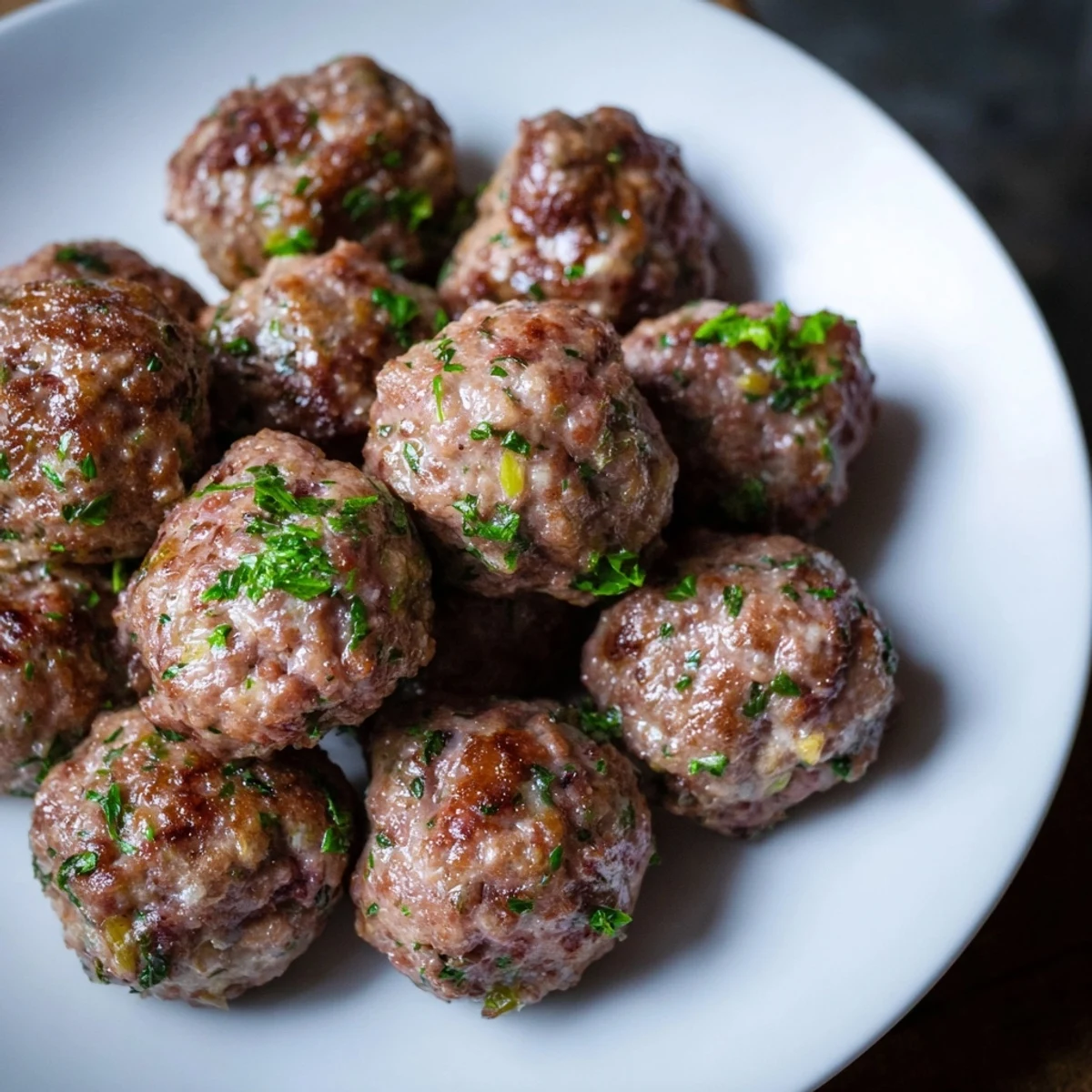Juicy, golden-brown Best Skillet German Meatballs, sizzling in a pan, ready to serve with sides.