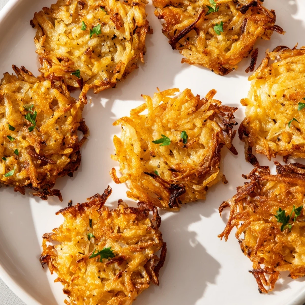 Golden-brown Express Kartoffelpuffer Bites, crispy and delicious, served with a dollop of sour cream.