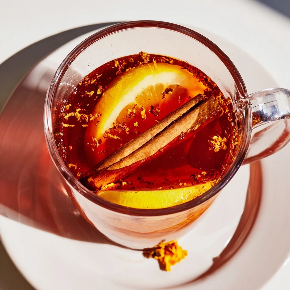 Warm and spiced, a vibrant photo of Express Punsch Concentrate ready to be bottled for serving.