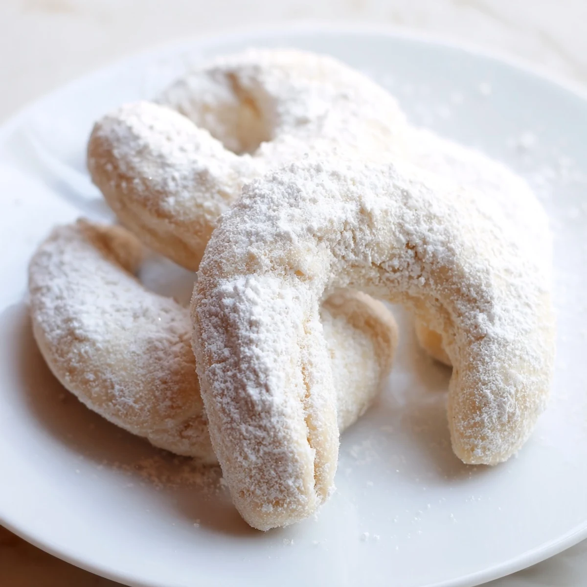 Golden batch of Budget Vanillekipferl Cookies, crescent-shaped and dusted with flavorful vanilla sugar.