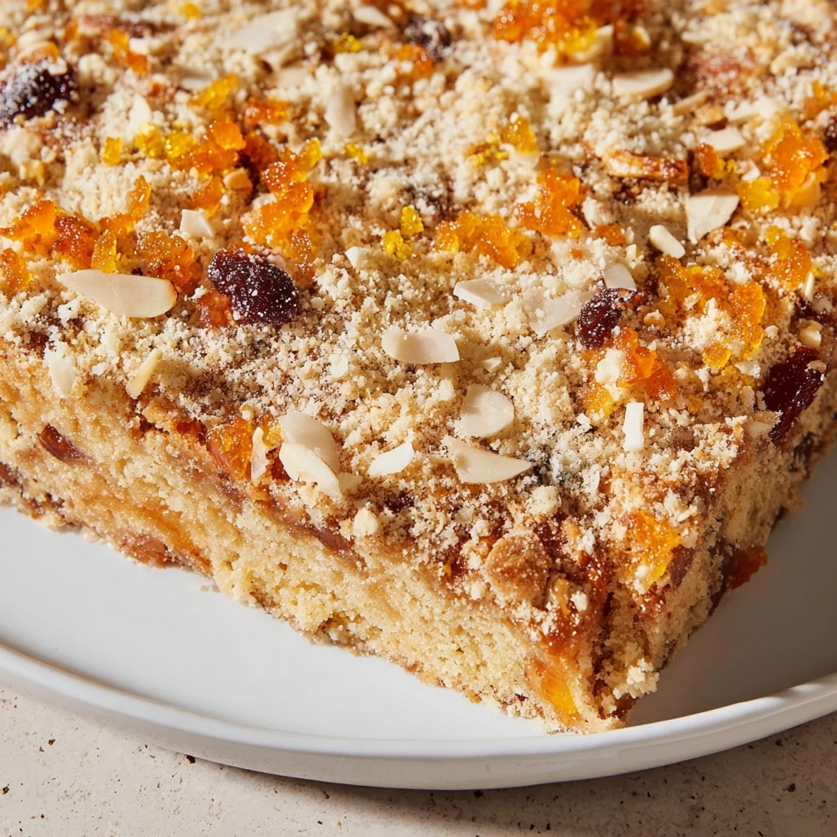 Warm, inviting image of Quick Stollen Crunch Topping, perfect as a holiday dessert or topping.