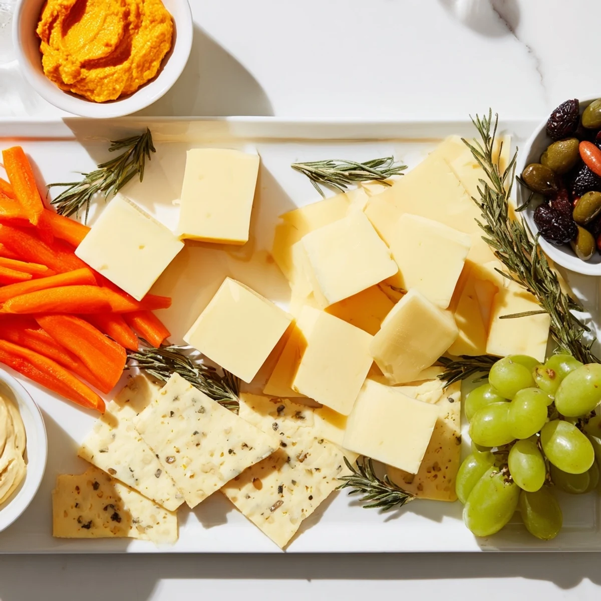 Pumpkin Patch Snack Board with colorful fruits, cheeses, and pretzels offering a tasty fall appetizer.