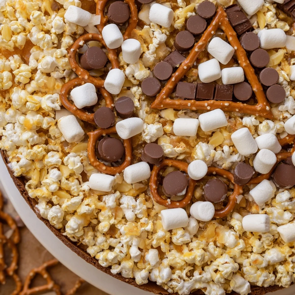 A visually stunning Candy Corn Spooky Board arranged with colorful candy and savory snacks to enjoy.