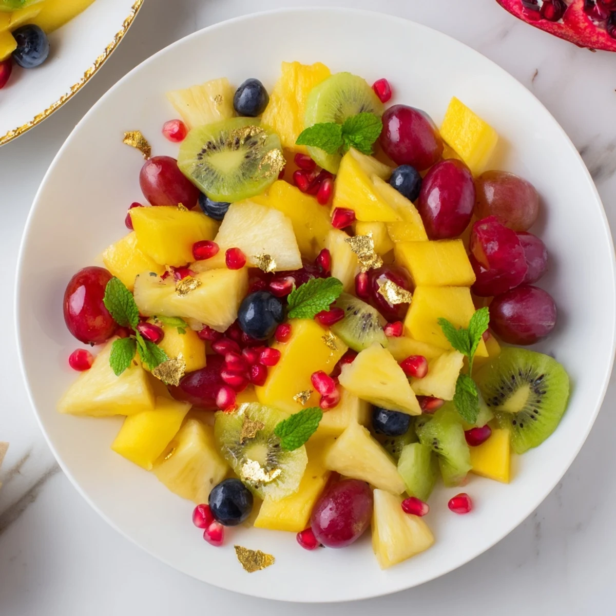 A colorful Three Kings Royal Fruit Platter, perfect for a festive treat with juicy mango and pineapple.