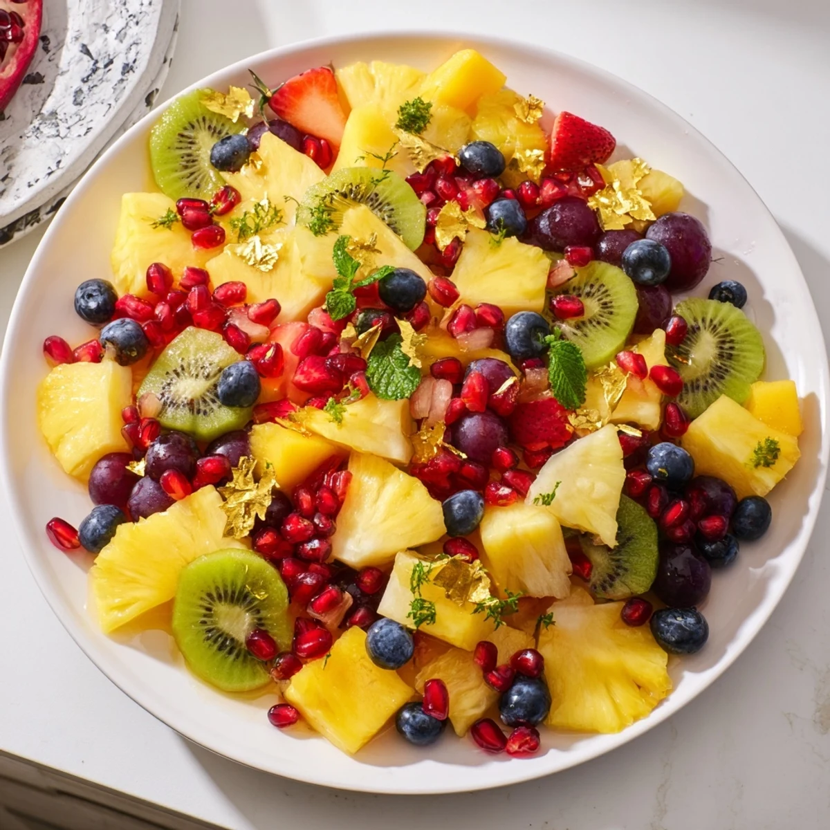 Sweet and refreshing, this Three Kings Royal Fruit Platter includes a drizzle of honey-lime dressing.