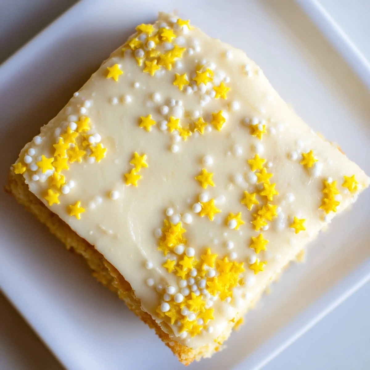 Twinkle Twinkle Star Dessert Bars with shimmering sprinkles on top, ideal for any celebration.