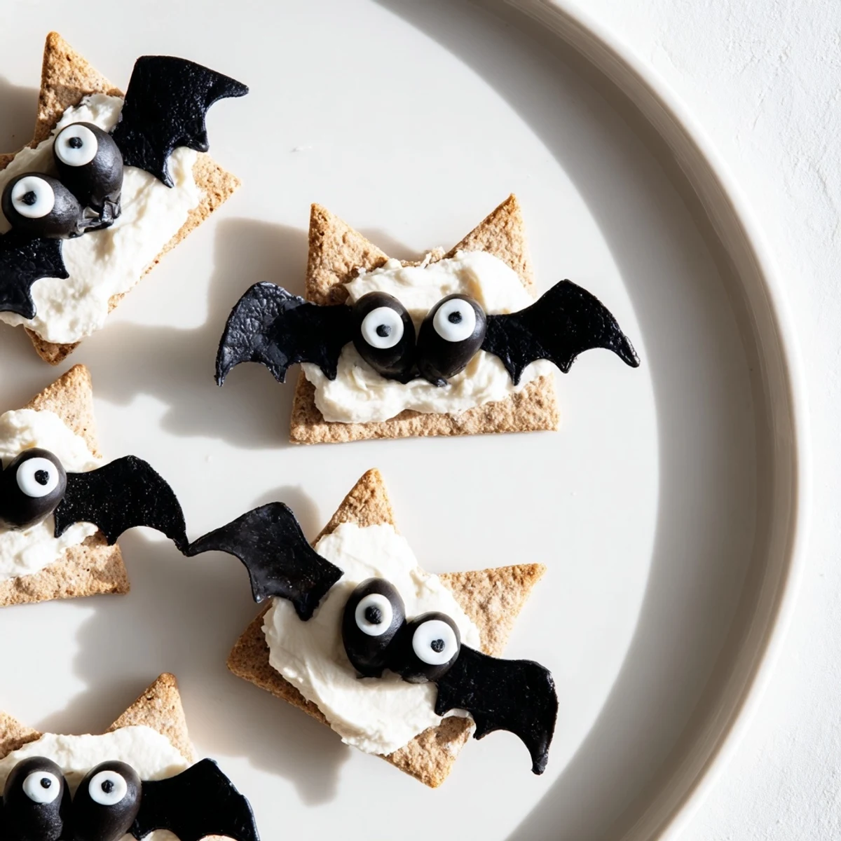 Festive Flying Bat Halloween Snack Board with colorful veggies, cheese, and adorable bat cookies.
