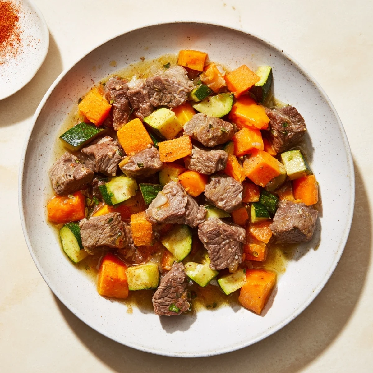 Tender, colorful Sweet Lamb Platter for Baby's Party, served with mashed potatoes for little ones.