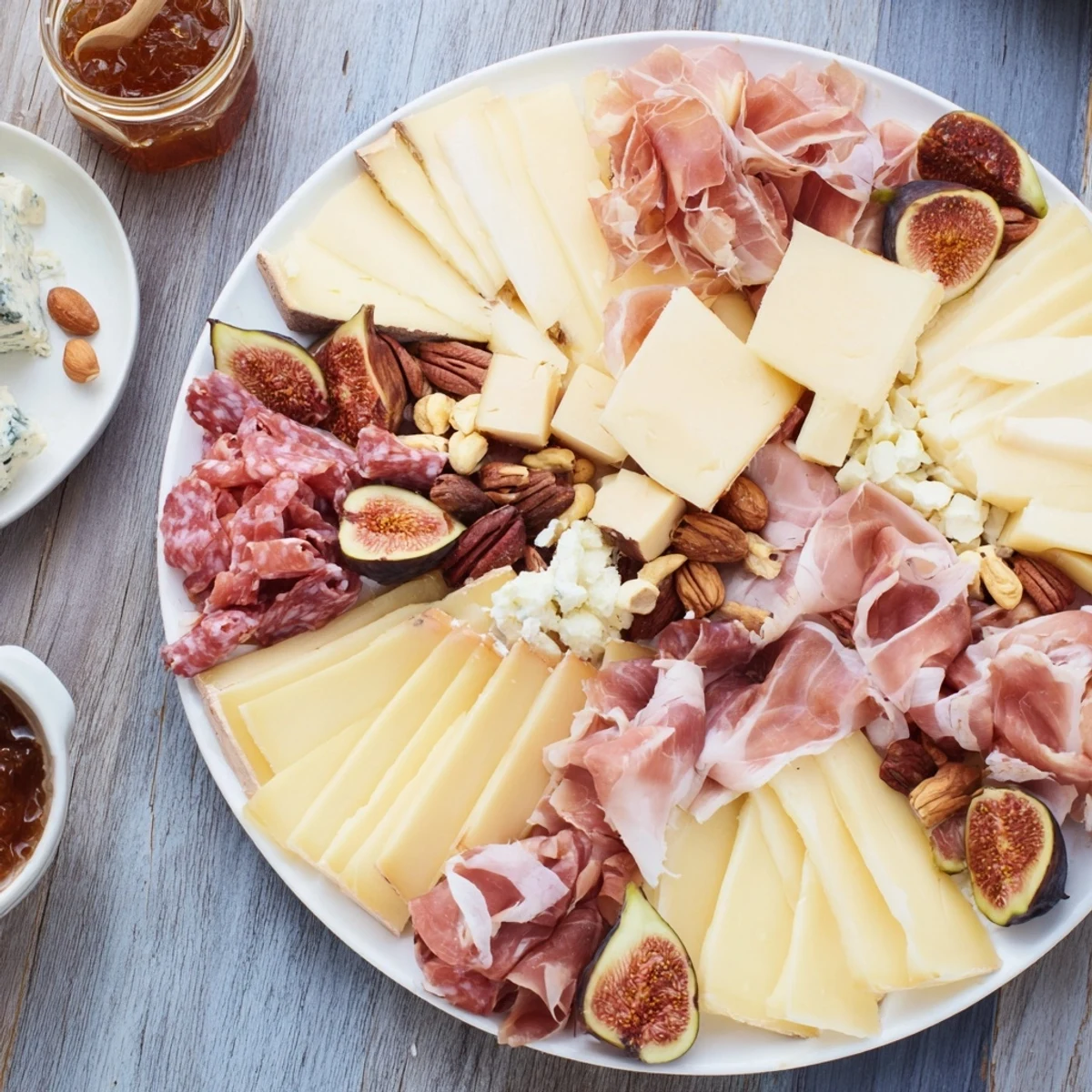 Delicious holiday spread features a Plateau des Rois Mages Gourmand with fruits, nuts, and artisanal cheeses.