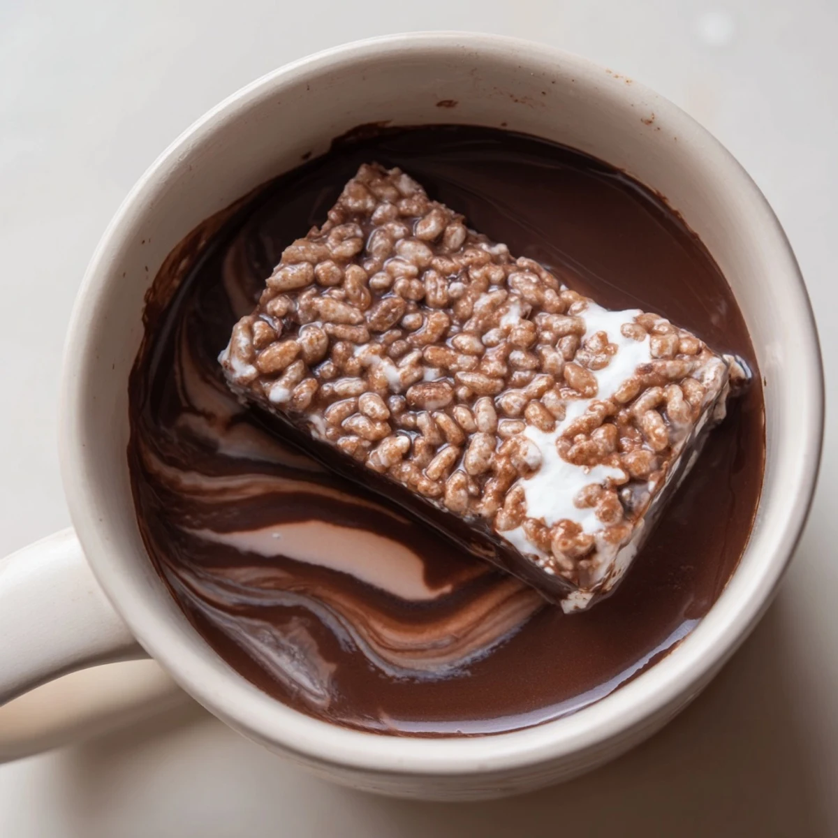 Cremiger Hot Chocolate mit einem flauschigen Marshmallow-Riegel, perfekt für einen gemütlichen Tag.
