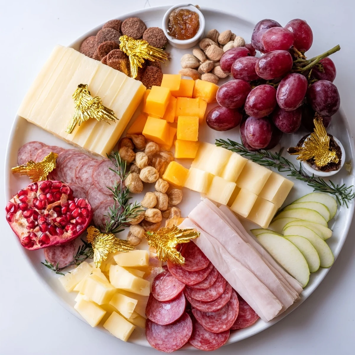 Twelve Days of Christmas Snack Board, overflowing with cheese, fruits, and treats for festive sharing.