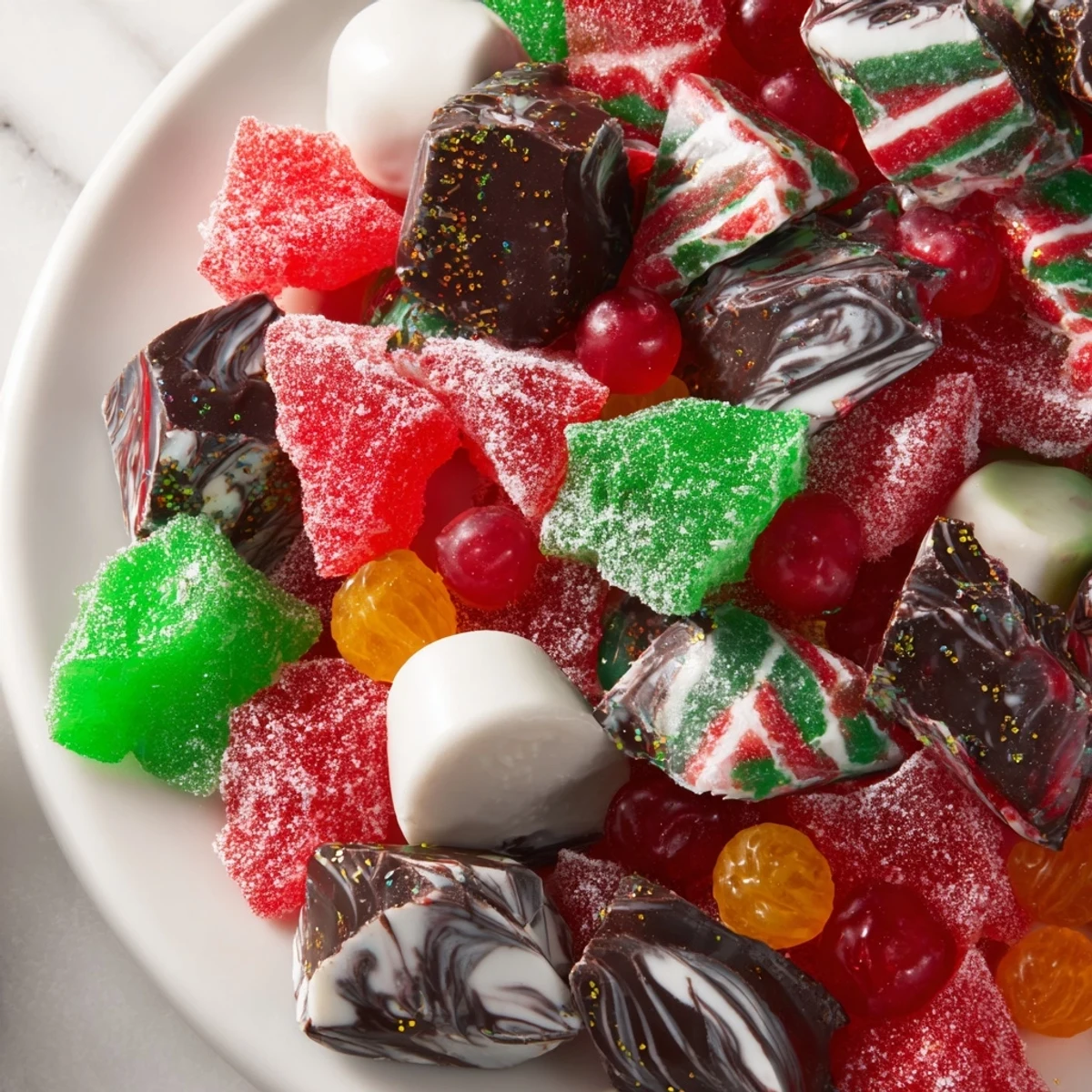 Here are the three ALT texts for the Jingle Bell Rock Candy Display, formatted as requested: