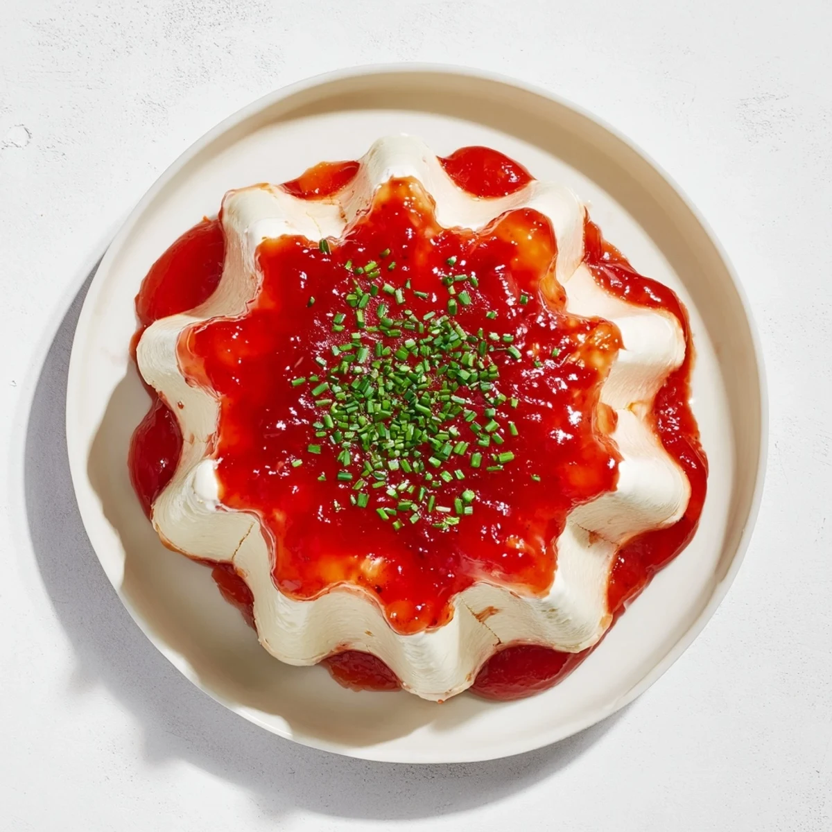 A star-shaped Cream Cheese and Pepper Jelly appetizer, a festive treat ready to be served.