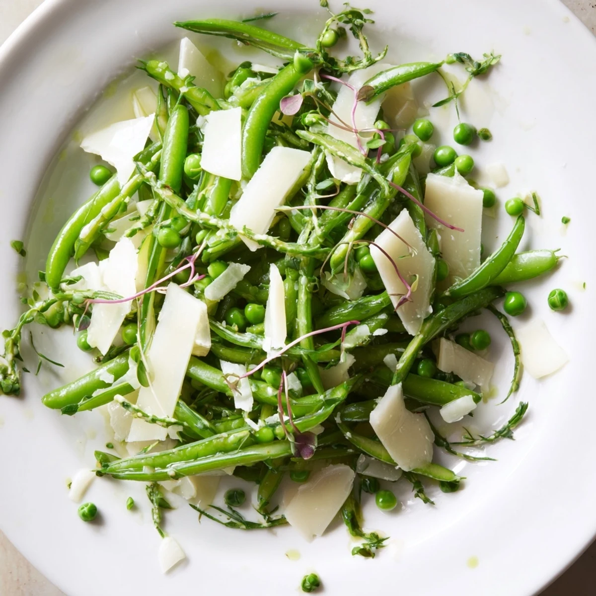 Fresh, vibrant The English Ivy salad with blanched green beans and sharp cheddar cheese, ready to serve.