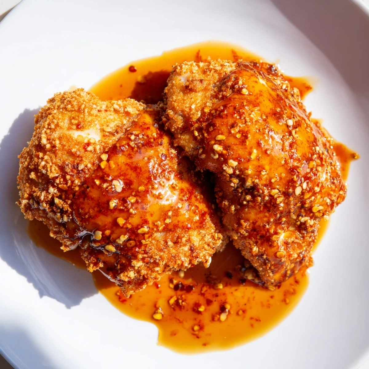 These delicious, homemade hot honey crispy chicken thighs promise a delightful balance of sweet heat.