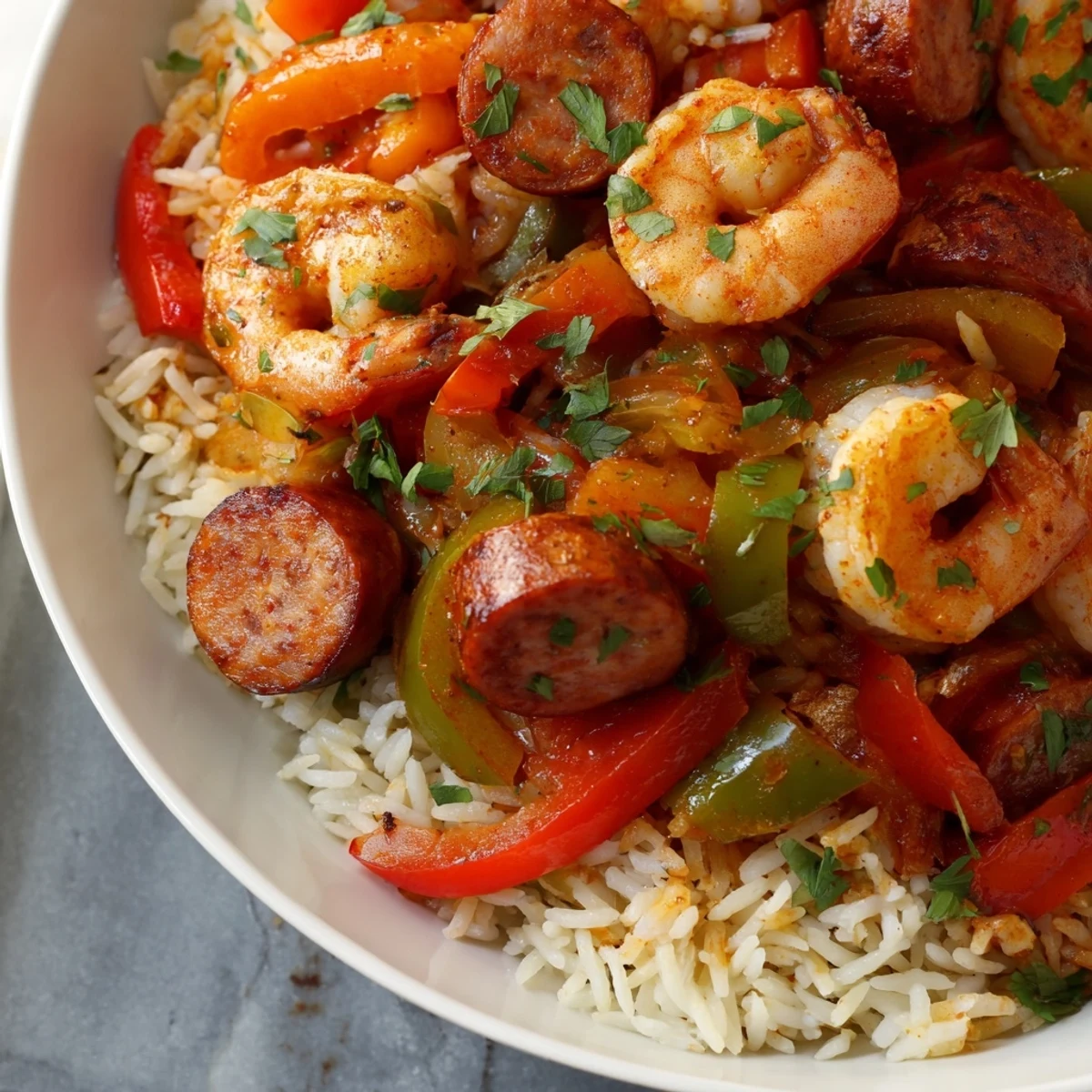 Jambalaya Skillet mit Garnelen #1014