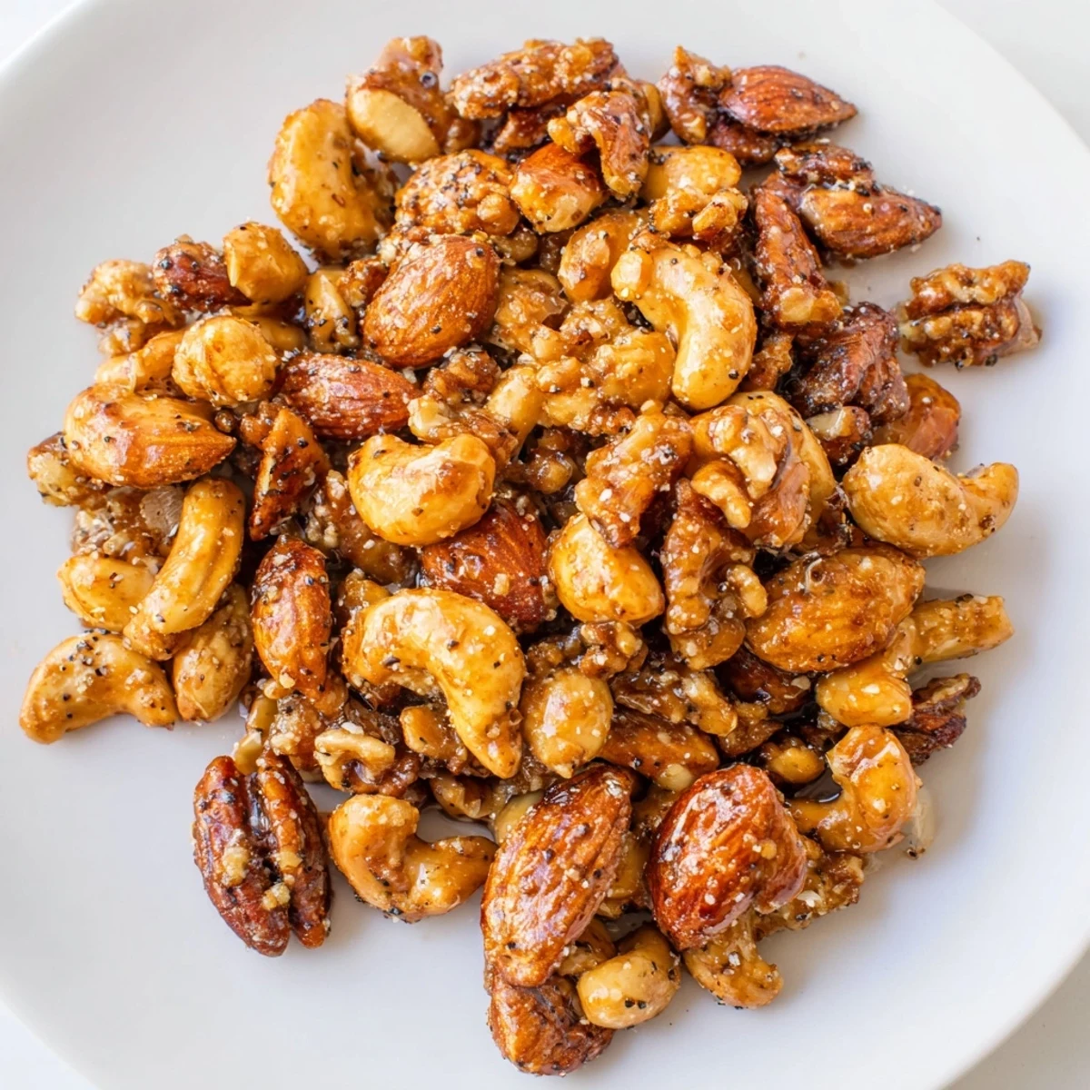 Golden, aromatic spiced nuts mix, perfect for a gluten-free snack alongside a cheese board.