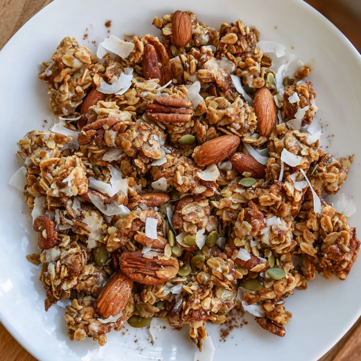 Homemade Granola Clusters, full of hearty oats and nuts, perfect with yogurt and fruit.