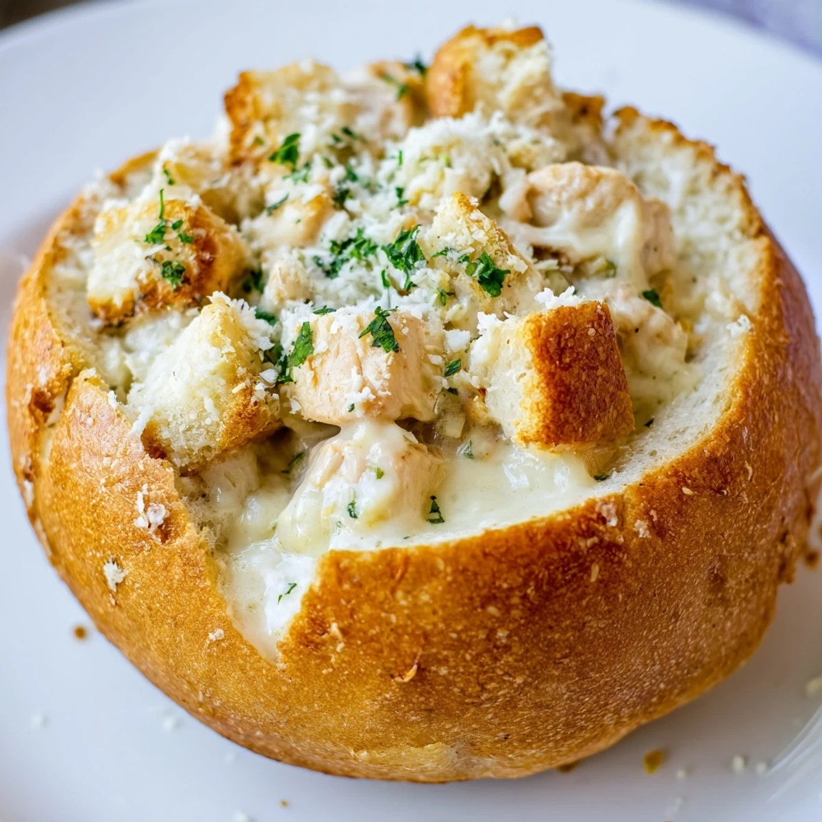 Hähnchen Alfredo Brotschale