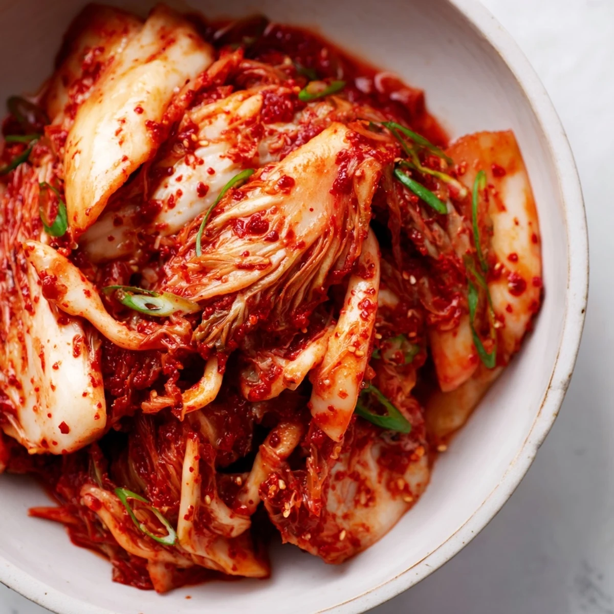 Traditionelles Kimchi im Glas, serviert zu Reis und Eiern für eine kräftige, umami-reiche Koreanische Mahlzeit.