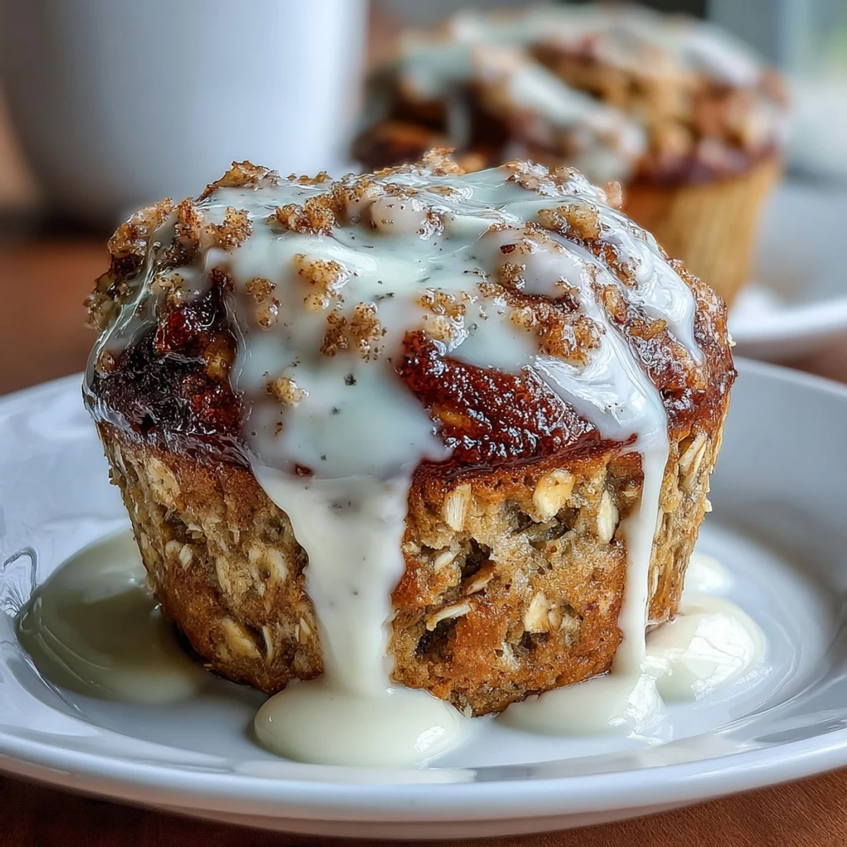 Luftige Zimtschnecken-Protein-Muffins, perfekt für ein gesundes Frühstück.