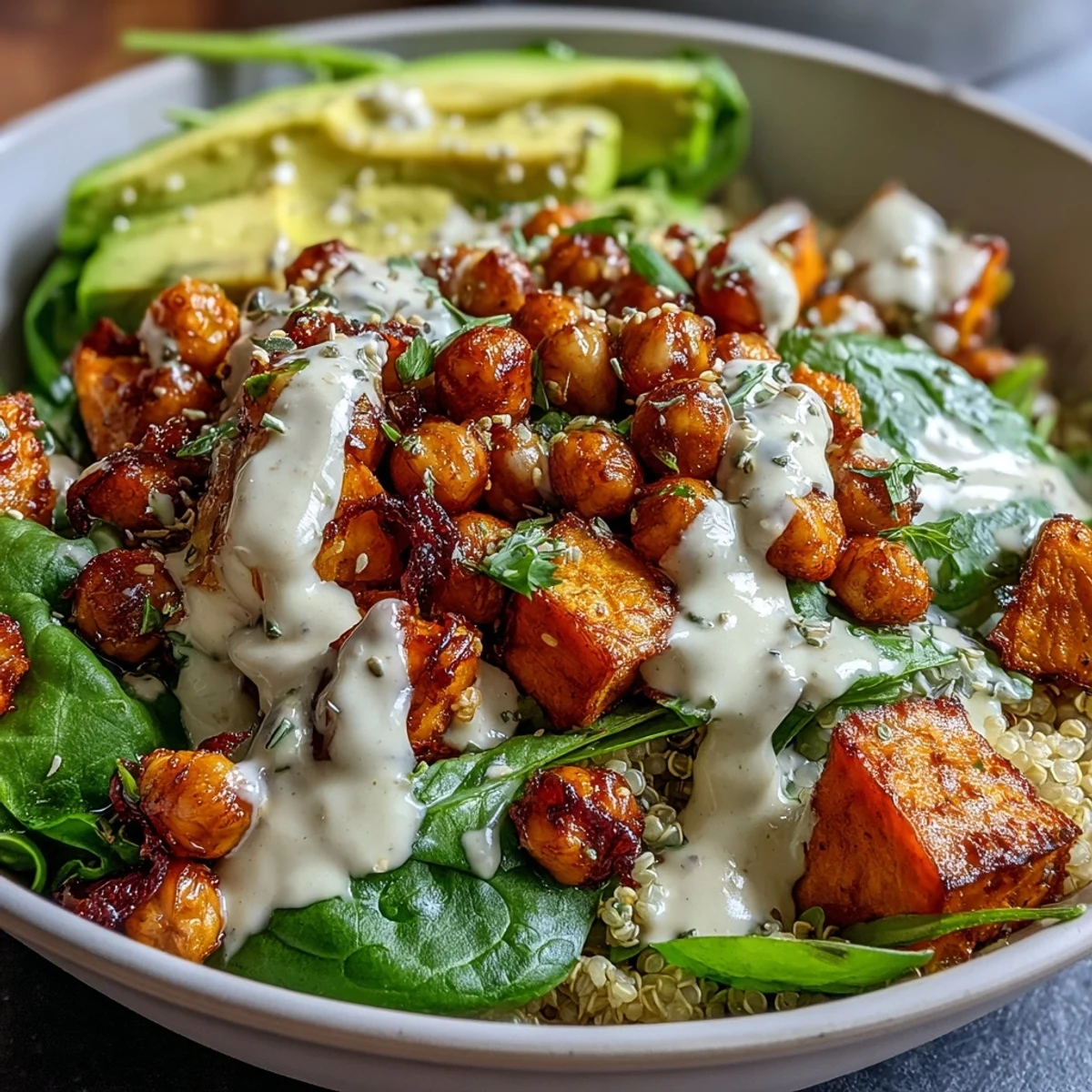 ### Anti-Inflammatory Glow Bowl with Tahini Yogurt Sauce