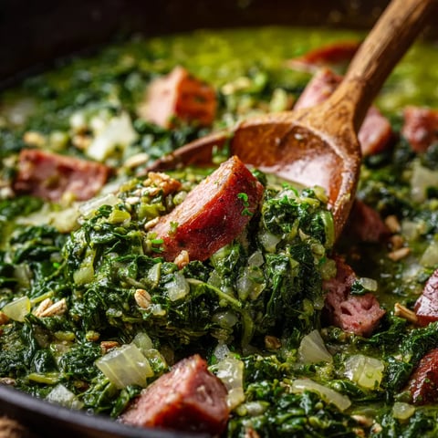 Ein Grünkohl-Eintopf mit Pinkel und Kassler.