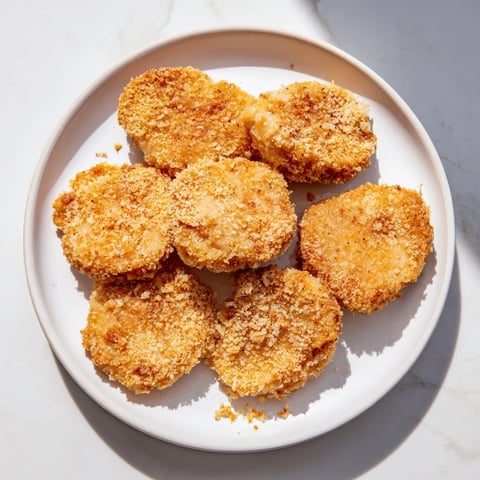 Golden-brown Air Fryer Schnitzel mini cutlets, offering a crispy exterior and tender, juicy inside, ready to eat.