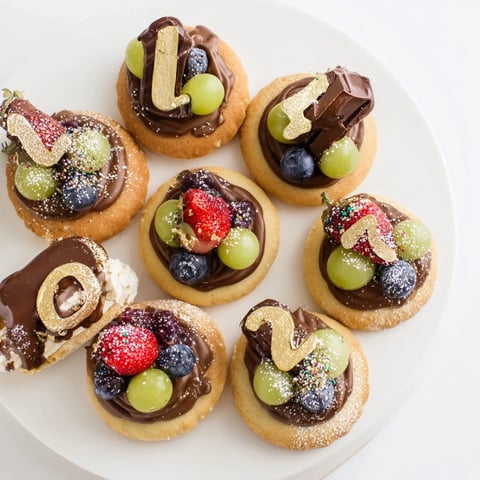 A festive Sparkling Clock Countdown Platter with glittering treats, ready for a New Year's Eve celebration.