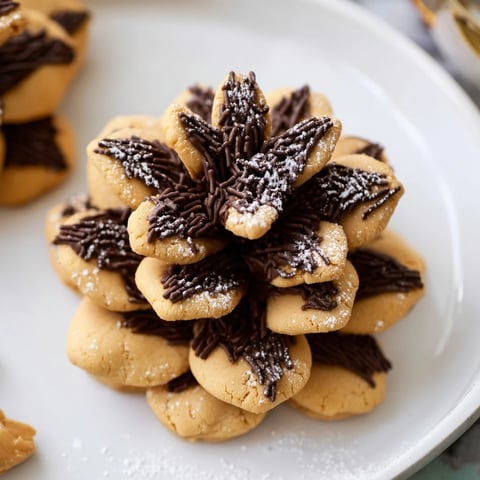 Rich, peanut butter Pinecone Shaped Peanut Butter Cookies, perfect holiday treats sprinkled with chocolate scales.