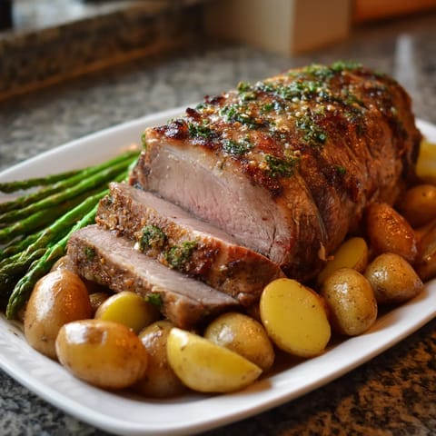 Ein prägnantes Bild, das eine Ware mit Asparagus und New Potatoes zeigt.