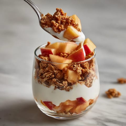 Ein Glas mit einer Mischung aus Früchten, Schlagobers und Sahne.