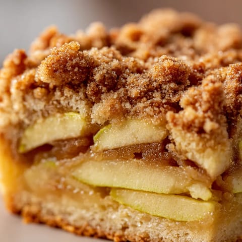 Ein Streuselkuchen mit Zimt und Apfel.