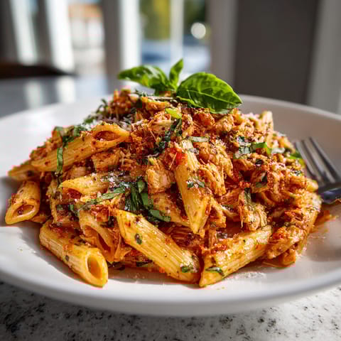 A plate of pasta with a fork on it.