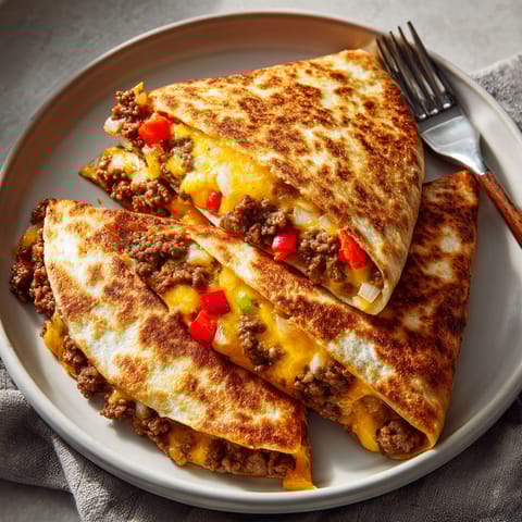 A plate of food with a fork on it.